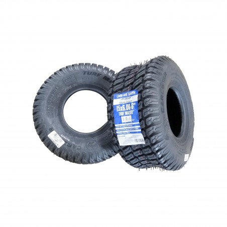 TWO New 15X6.00-6 Carlstar (Carlisle) Turf Master Tires 4 ply TL