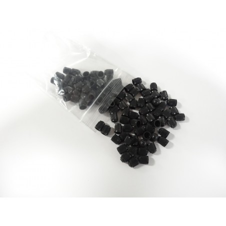 100 Standard Black Plastic Valve Caps for Tubes or Tubeless Stems