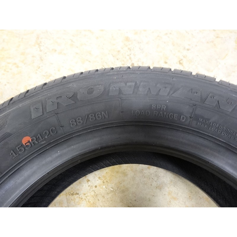 TWO New 155R12 Ironman RB Metric Tires 8 Ply rated Load Range D