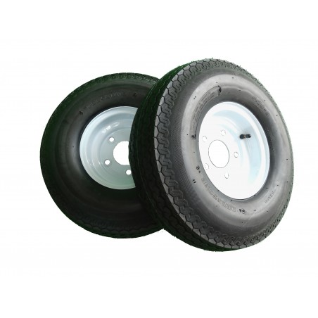 TWO 5.70-8 Deestone D901 Trailer Tires 8 ply on 5 Hole Wheels