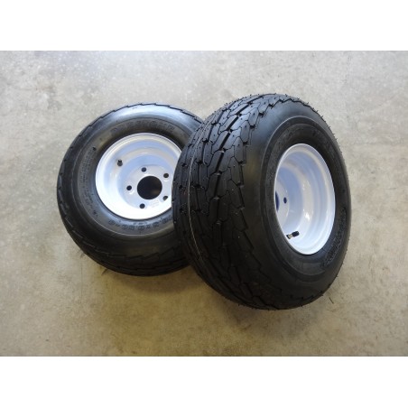 TWO 18.5X8.50-8 Deestone D268 Trailer Tires 6 ply on 5 Hole Wheels 18.5X8.5-8