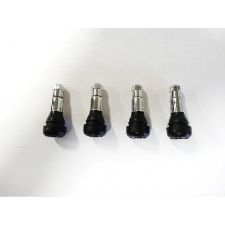 FOUR TR413CS Chrome Sleeved 1.25" Long Tubeless Tire Valve Stems replaces TR413