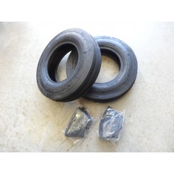 2-Pack 4.00-8 Deestone Tri-Rib Tires & Tubes - F-2 Tread, Free Shipping, For Trailers & Carts