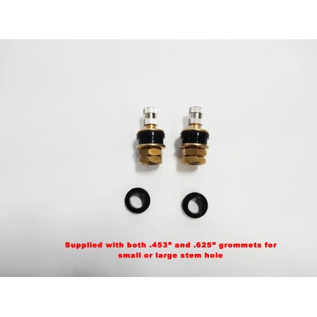 TWO Brass Low Profile Flush Mount Ag Farm Implement Tubeless Tire Valve Stems