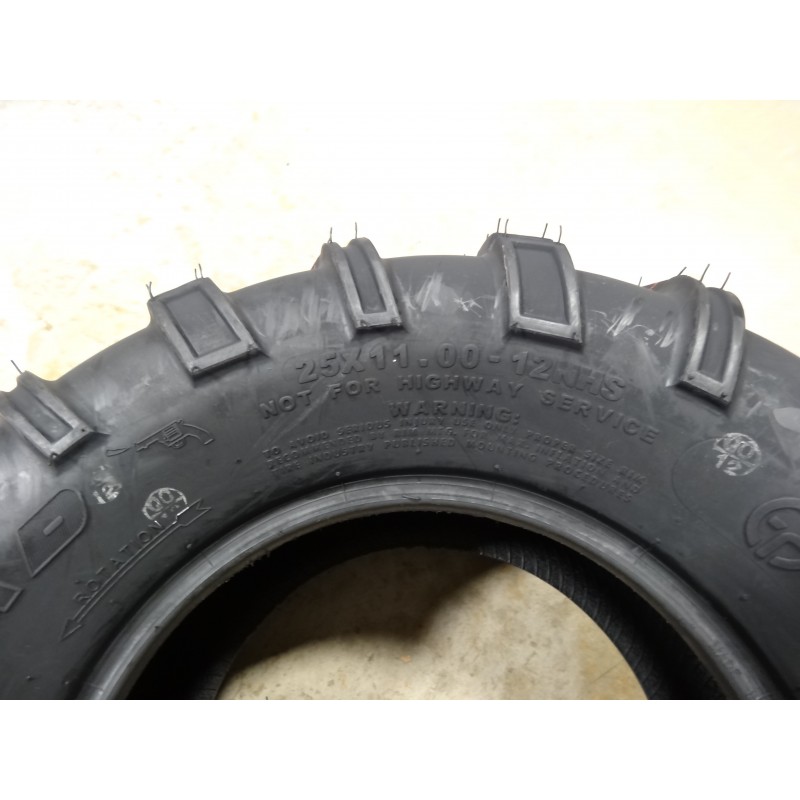 New 25X11.0012 OTR 440 Mag UTV Tire 6 ply TL 25x1112
