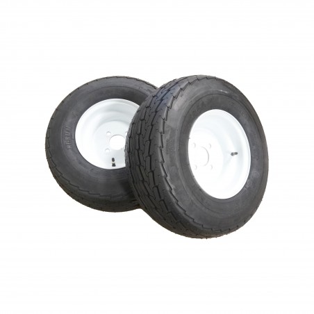 TWO New 20.5X8.0-10 Hi-Run SU03 Trailer Tires 10 ply on 4 Hole Wheels
