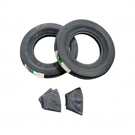 TWO 5.00-12 Samson Harrow Track Tri-Rib 3 Rib Front Tractor Tires WITH Tubes